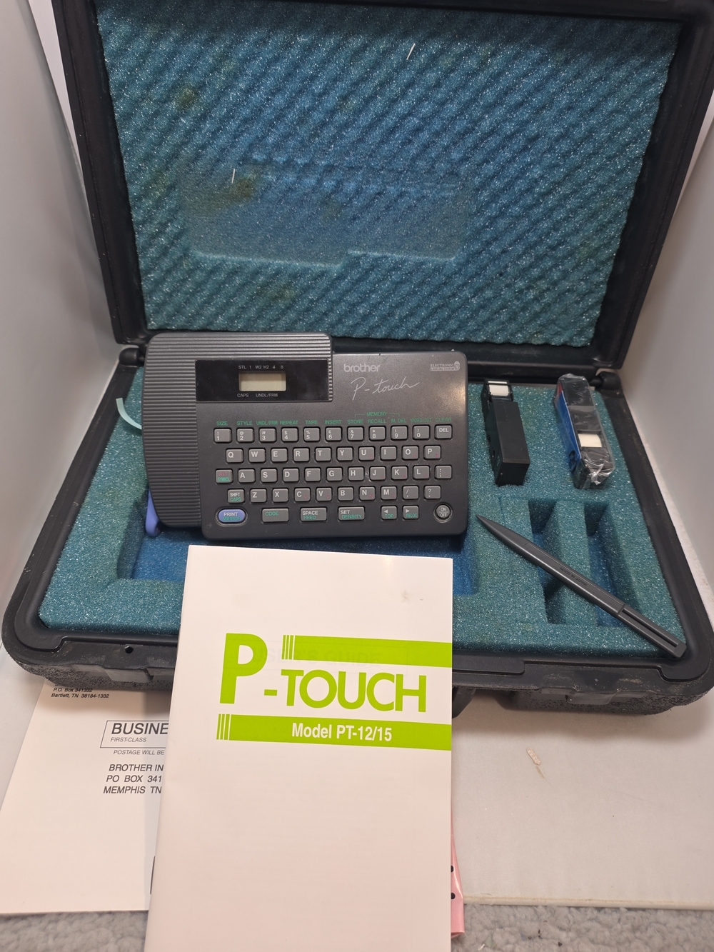 Brother P-Touch PT-12/PT-15 Electronic Label Maker w/ Case Tested Works